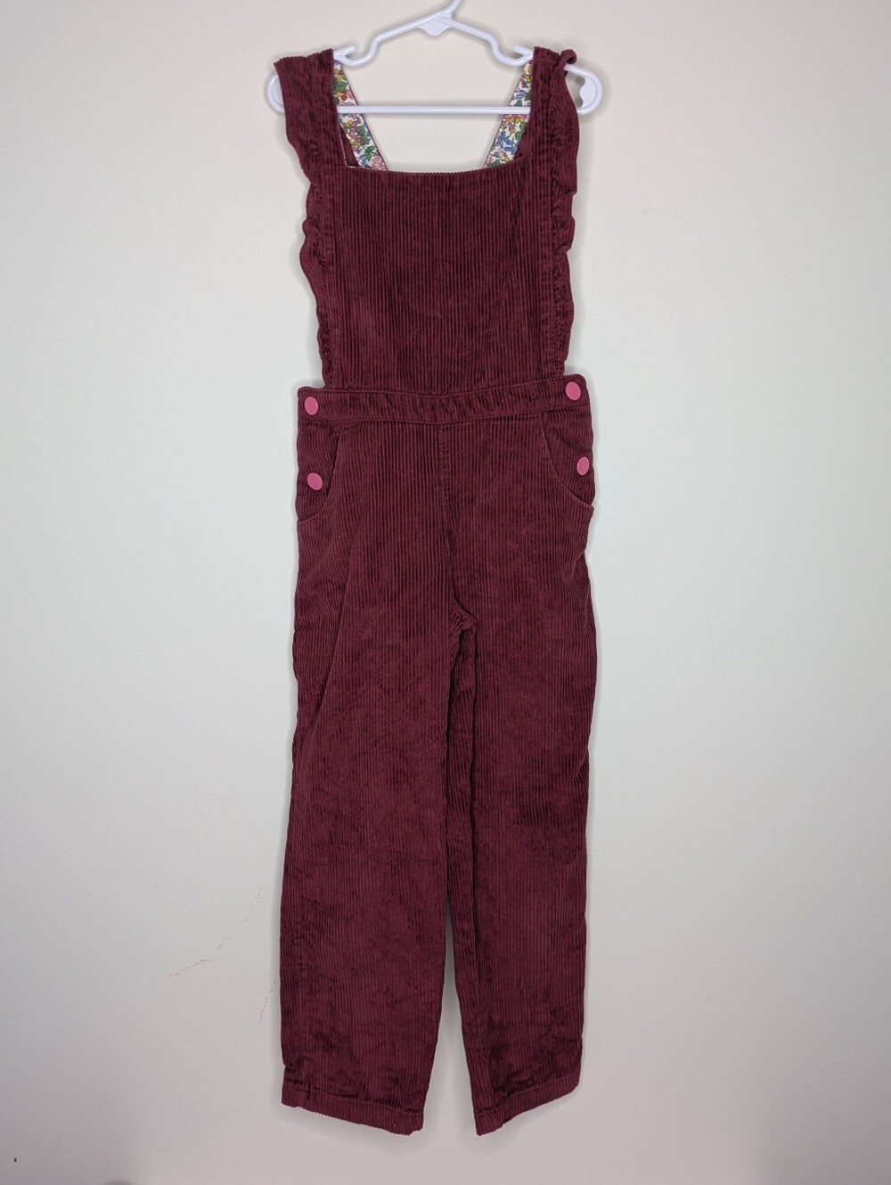 Mini Boden Ruffle Corduroy Overalls 6/7